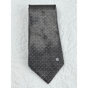 Versace Classic Men's Gray Silk Geometric Neck Tie